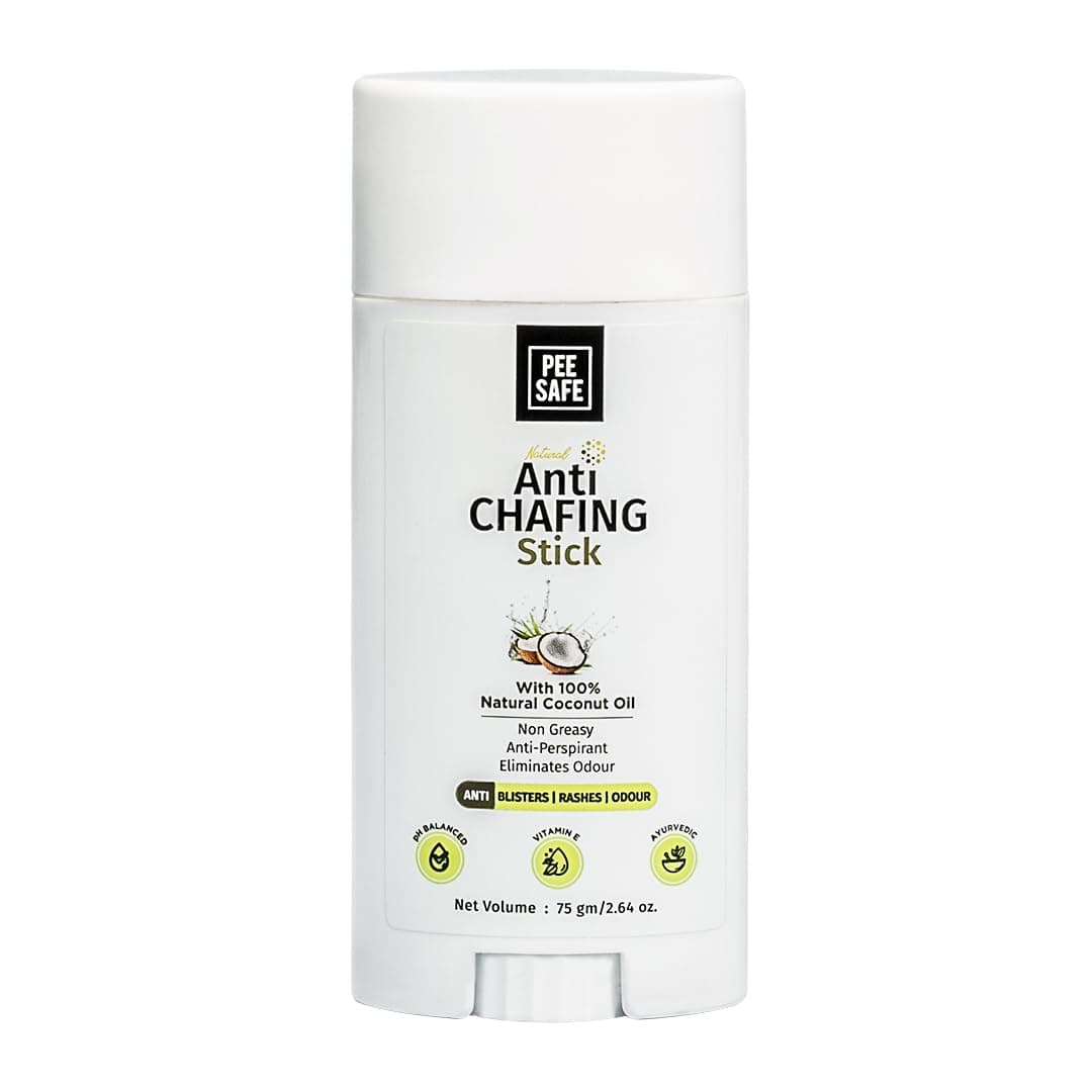 Pee Safe Anti Chafing Stick For Men & Women | 75gm | For Underarm, Inner Thighs and Other Effected Area by Blisters, Rashes & Odour | Anti Rash Cream | 100% Natural Coconut Oil | Paraben & Silicone Free | Maintain Skin’S Ph | Goodness Of Aloe Vera & Vitamin E
