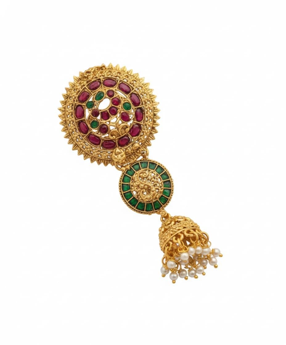 Diksha Collection Lakshmi Hair Pins Gold Plated Laxmi Design Bridal Jadai Billai Wedding Hair Braid Accessories Hair Choti South Indian Traditional Hairpins Bridal Bharatanatyam Hair Accessories Pack of 1 for Girls/women | Jada Billai Lakshami