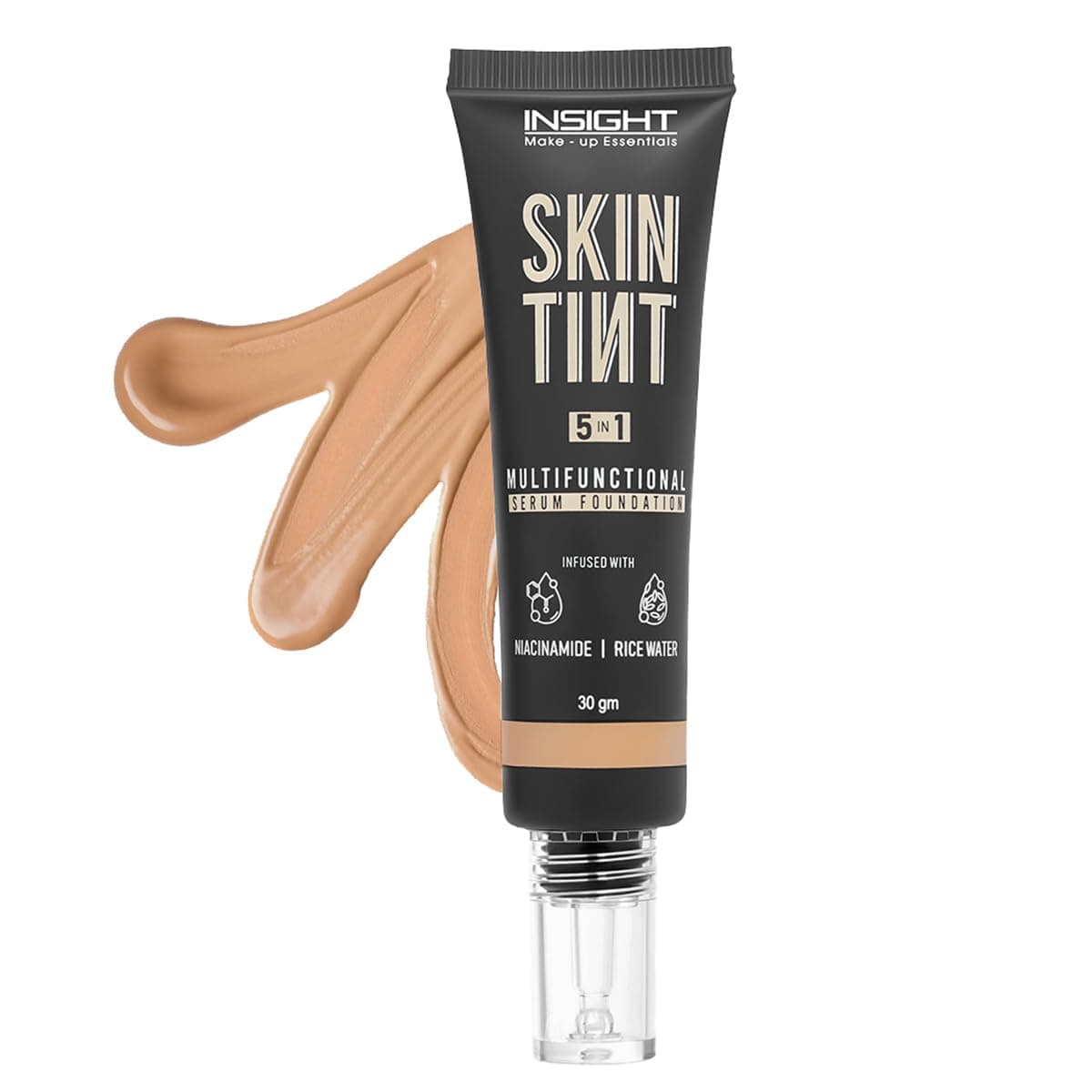 INSIGHT Skin Tint 5-in-1 Serum Foundation (30g) | SPF 20 PA++++ | Lightweight, Hydrating & Brightening with Niacinamide & Rice Water | Primer, Moisturizer & Sunscreen in One | For All Skin Types - Shade: Chai & Chill