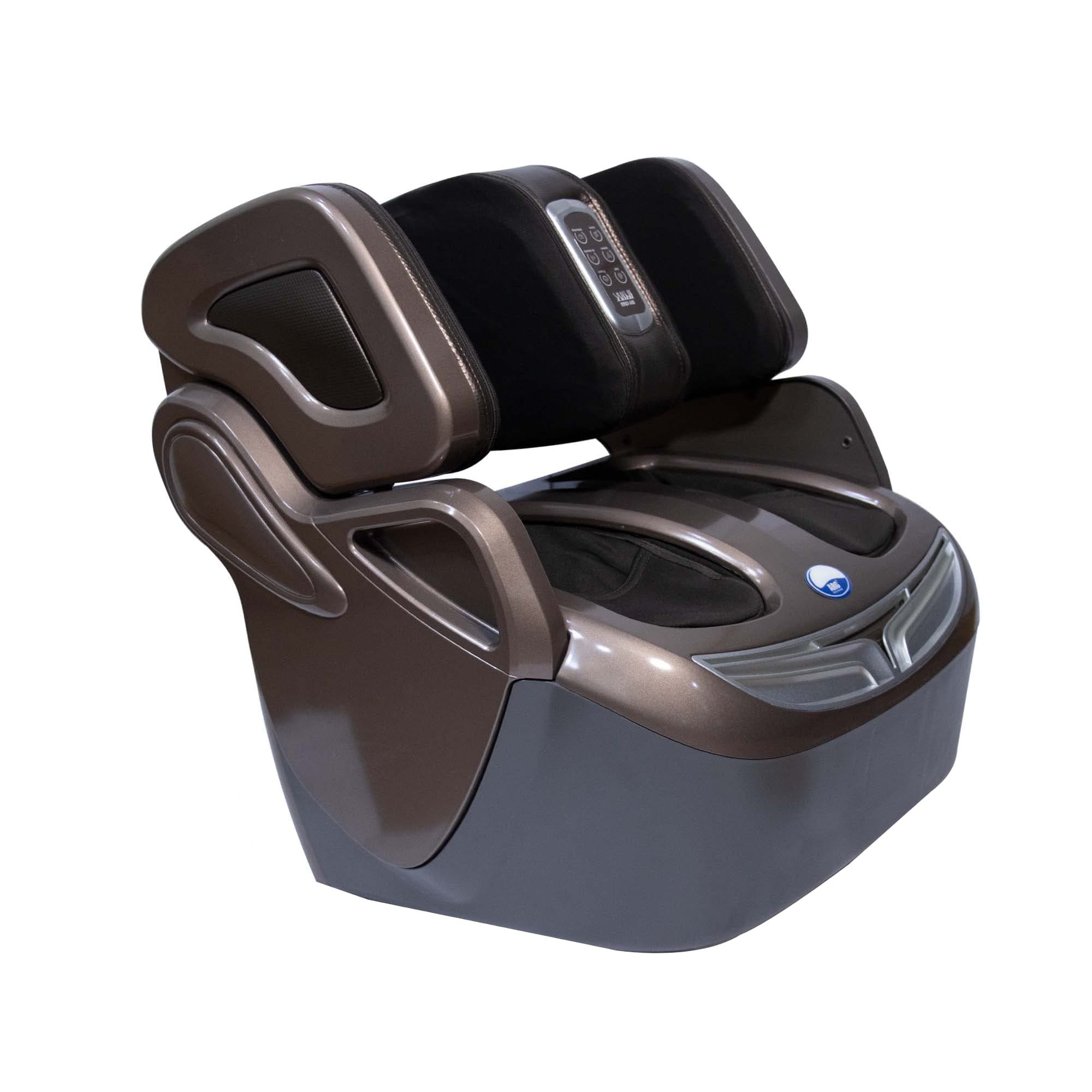 ARG HEALTH CARE 360 Leg & Thigh Massager 28 Air Bags 3 Level Air Pressure, Heating & Roller Therapy, Improve Blood Circulation Kneading or Shiatsu Massage For Thigh, Feet & Leg Massager For Pain Relief & Relaxation (Brown)