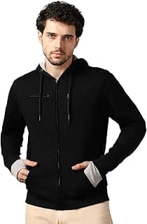 NOBERO Travel Hoodies for Man | 280 GSM Rich Cotton Fleece Solid Hooded Full Sleeve Sweatshirt | Stylish Casual Wear Winter Hoodies for Men |15 Utility Features , Tab & Drinks & earphones Holder, Charger & Sunglass Pocket, Microfiber Cloth, In-Built Gloves, Eye Mask