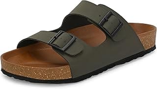 Centrino Sandals for Men | Berkin-Style Slip-On Casual Sandal with Open Toe Design | Comfortable PU Footbed, Arch Support & Lightweight On-Grip Sole for Outdoor Wear|Men Open Toe Buckle Strap Sandals| Summer Slip-On Slipper|Perfect For Monsoon Rainy Season (7313)