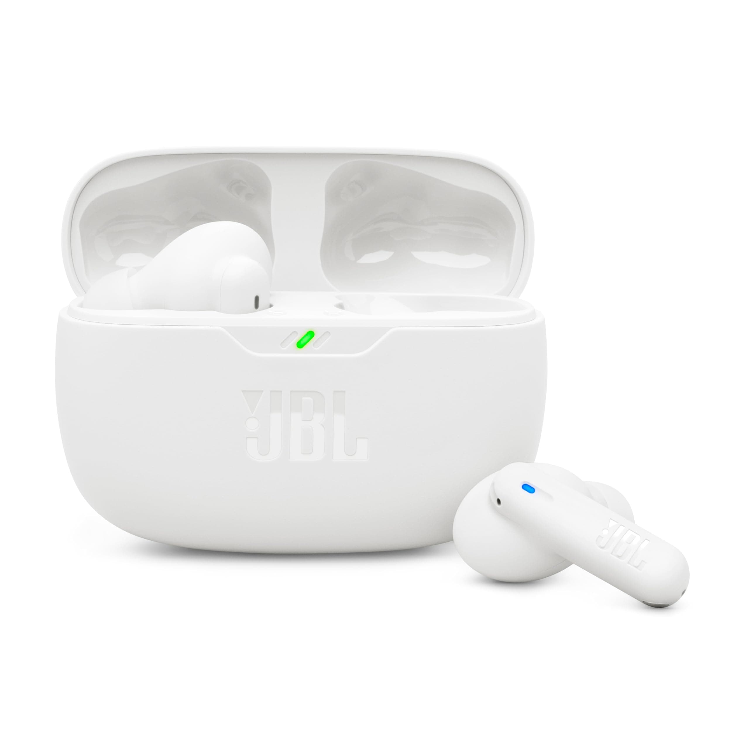 JBL Wave Beam 2 Ear Buds Wireless BluetoothV5.3, Active Noise Cancellation Earbuds,Multi Connect, App for Customized Extra Bass Eq, Relax Mode,Speed Charge, 40H Playback, Fast Pair,4 Mics,IP54(White) | Bluetooth 5.3, up to 40 hours of autonomy, audio JBL Pure Bass, Smart Ambient, Multipoint Connection