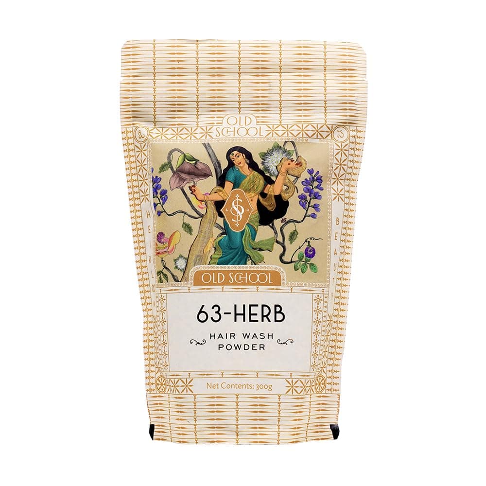 Old School Rituals 63-Herb Hair Wash Powder | Natural Shampoo Powder with 35 Dry Herbs & 28 Fresh Herbs | Gentle Cleansing for Strong & Healthy Hair | Anti-Dandruff Shampoo Powder for Hair Fall Control & Growth | 275g