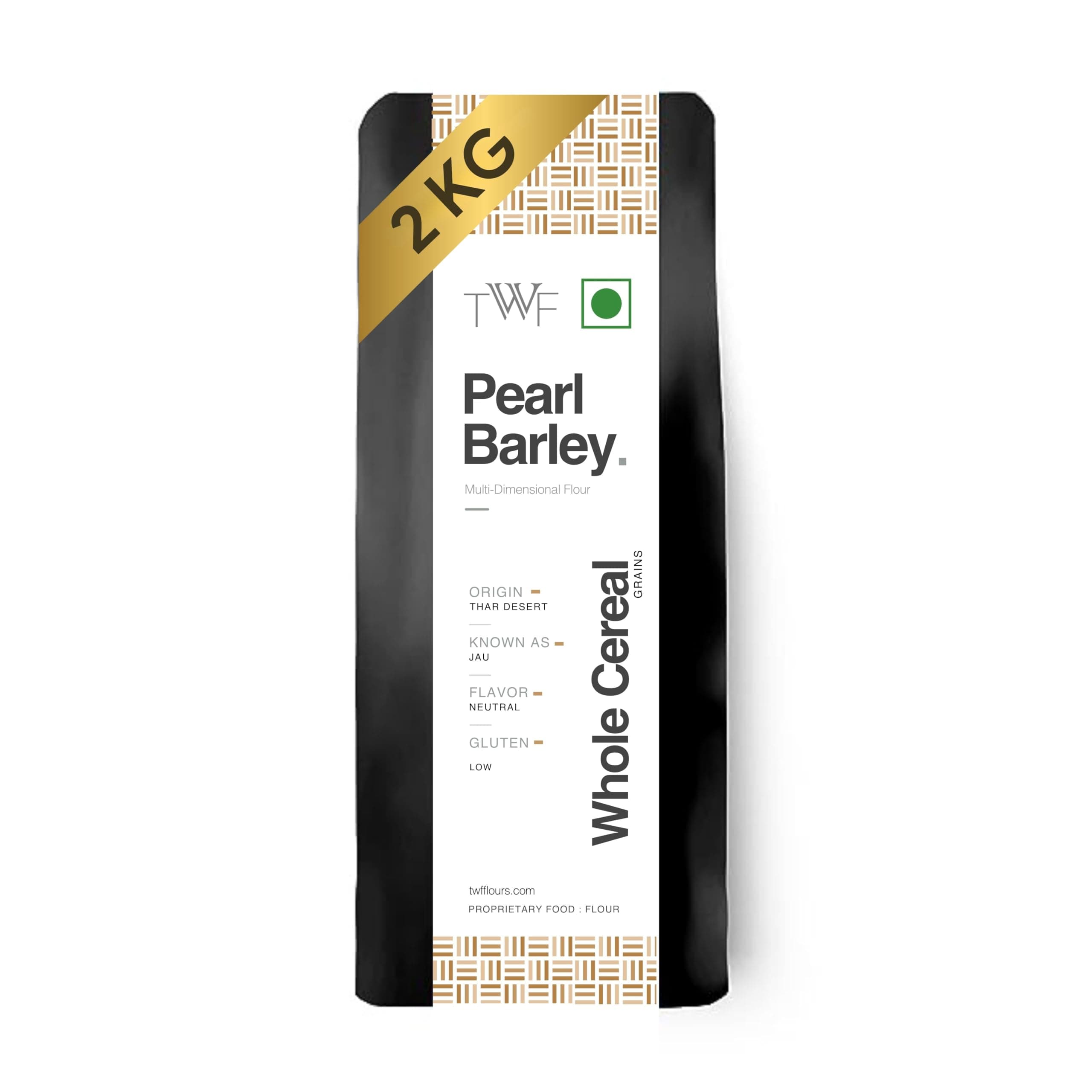 TWF Pearl Barley | 2 Kg | Premium Hulled Whole Barley Grains | Jau | Jav | Barli | Yavalu | Yava | 100% Natural & Unpolished | High Fiber for Baking & Cooking | Ancient Grain | Perfect for Plant-Based Diets | Ideal for Soups, Salads, Risottos, Khichdi & Everyday Healthy Meals | Cooks Like Rice | Ideal for Risottos & Soups