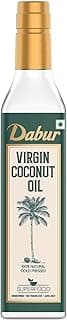 Dabur Pure & Unrefined Cold Pressed Virgin Coconut Oil | 1L | Naturally Cholesterol Free | Rich Aroma & Flavour of Natural Coconut Oil | For Daily Cooking with Multipurpose Usage | Finest Quality Coconuts | No Trans Fat | 60% MCT | Anti-spillage bottle
