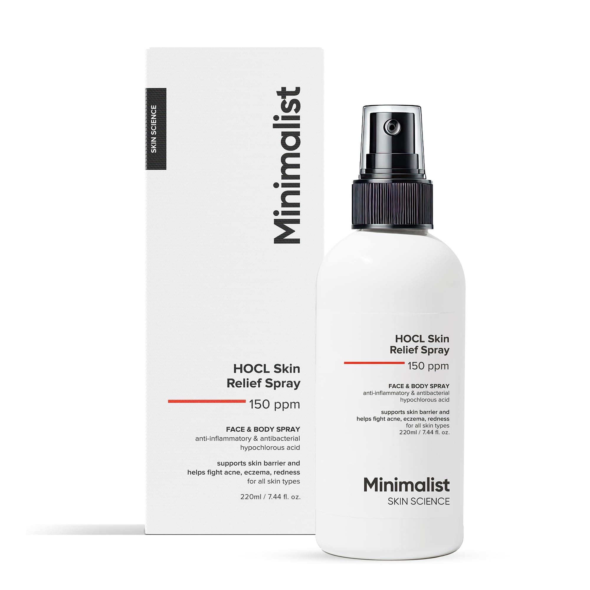Minimalist Anti-Acne HOCL Face & Body Spray For Skin Relief | Soothing & Repairing Toner for Skin Barrier Support | Quick Relief from Acne Flare, Eczema & Redness with Hypochlorous Acid | Refreshing & Odor-Control | Suitable for All Skin Types | For Women & Men | 200 ml