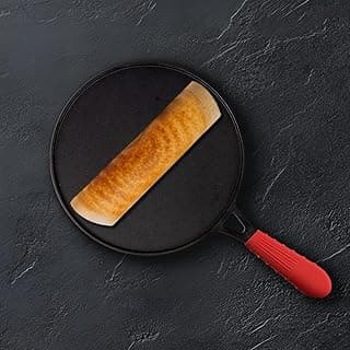 Pigeon by Stovekraft Pre-Seasoned Cast Iron Tawa 25 cm | Pre-Seasoned with 100% Vegetable Oil | Naturally Nonstick | High Pressure Casting | High Strength | Bring Back Nostalgic Taste | Toxin-Free|Induction and Gas Stove Compatible