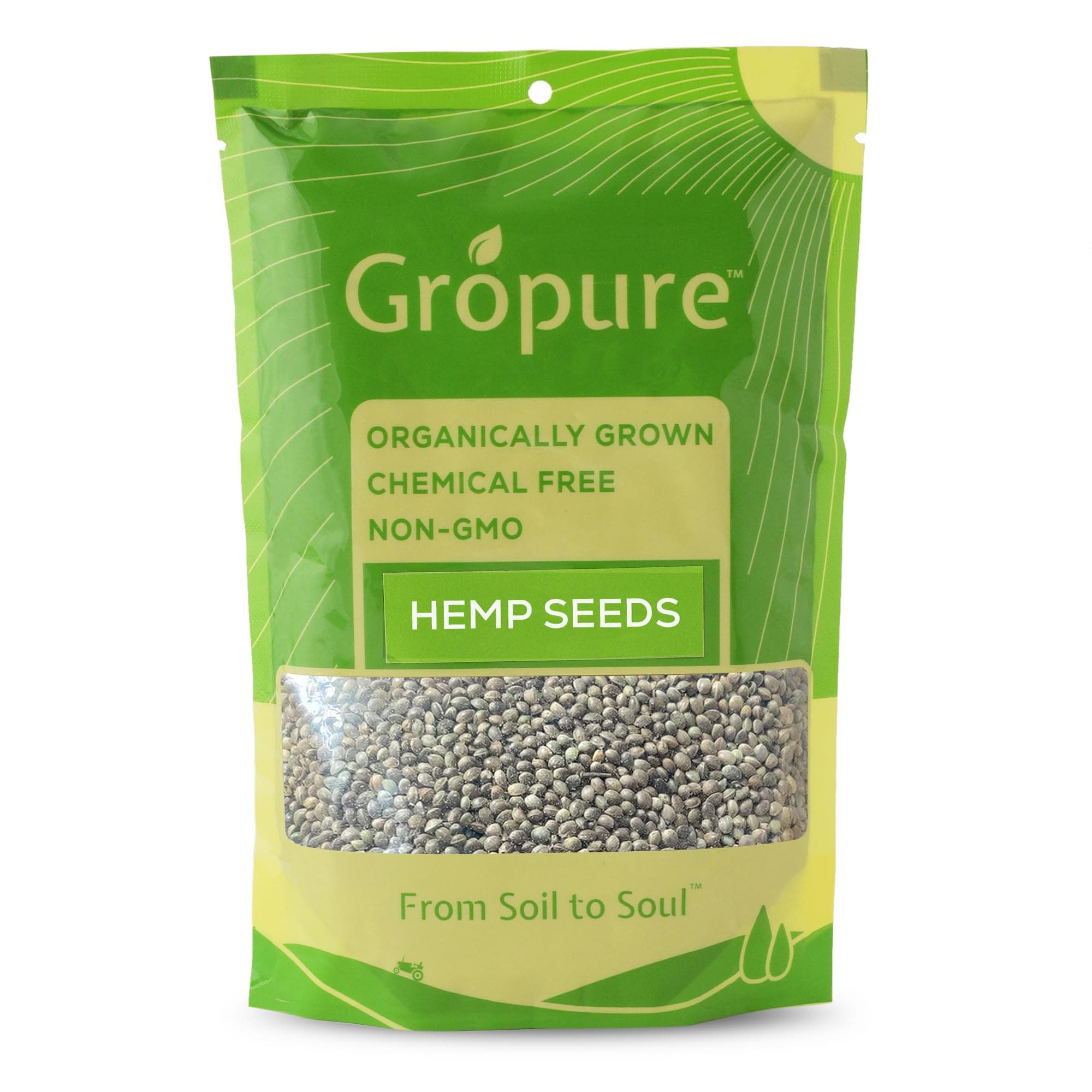 GroPure Organic: From Soil to Soul - Hemp Seeds for Eating 250 g I Raw Hemp Seeds I High in Protein, Fibre I Perfect for Smoothies, Salads, Baking I Organic Hemp | Suitable for Keto & Vegan Diets | Natural Plant-Based Nutrition