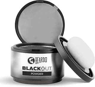 BEARDO Blackout Hair Powder 4g - Black | Root Touch Up for Grey Hair | Instantly Covers Grey Roots, Beard Patches & Bald Spots | Thick Black Fiber Hairline Powder | Highly Pigmented, Long-Lasting & Matte Finish | Super-Fine Cover-up
