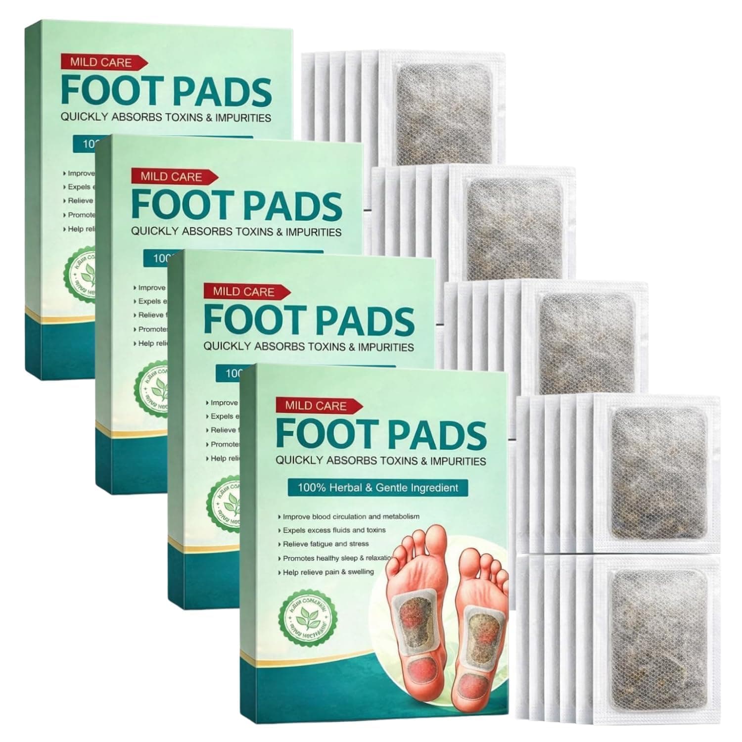 LAKULISH COLLECTION Foot patch (Pack Of 40) Foot Pads For Weight Loss | Detox Foot Patches | Herbal Foot Patch | Natural Ingredients for Sleep Aid, Pain Relief, Toxin Removal with Bamboo Vinegar and Acupoint Micro-Massage Technology