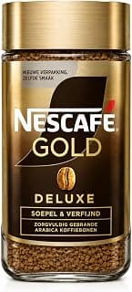 NESCAFÉ Gold Deluxe Instant Coffee | Smooth & Refined Taste | Carefully Roasted Arabica Coffee Beans | Premium Soluble Coffee | 200g Glass Jar | Smooth & Refined Taste, Carefully Roasted Arabica Beans, Premium Soluble Coffee